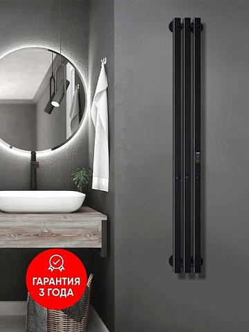 Полотенцесушитель электрический Indigo Style 3 PRO LSPRE120-13BRRt 120х13, черный муар