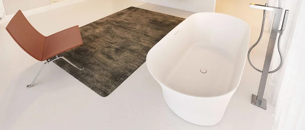 Ванна из искусственного камня Riho Barca BS6000500000000 170x80 см, отдельностоящая, матовая белая,  Sancos — официальный сайт