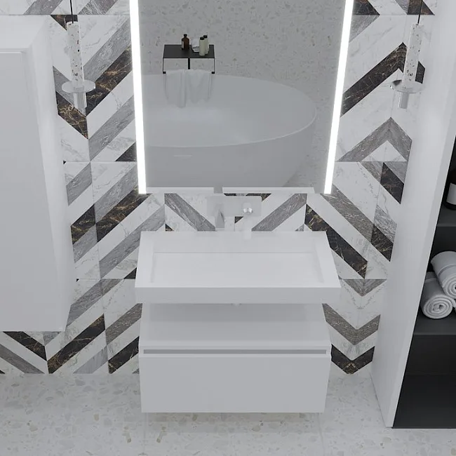 Тумба Armadi Art Flat Valessi Uno-S 80 белый глянец Sancos — Оригинал
