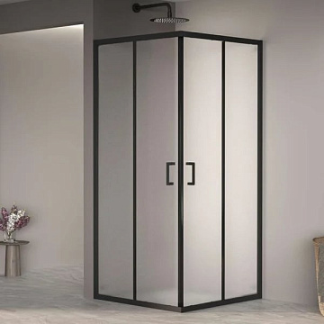 Душевой уголок RGW Passage PA-030B 100x100 см, профиль черный, стекло матовое