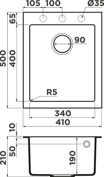 Мойка кухонная Omoikiri Bosen 41A-GB графит