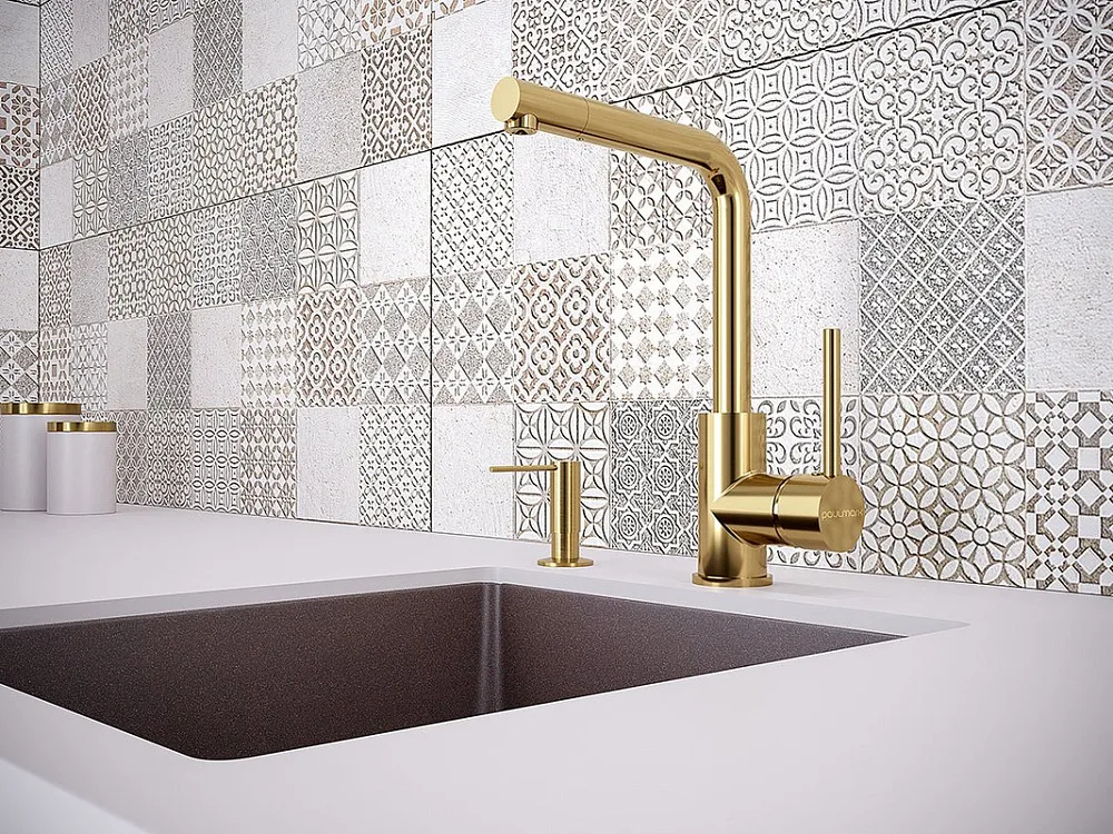 Дозатор для кухонной мойки Paulmark Decus D004-G золото Sancos — официальный сайт