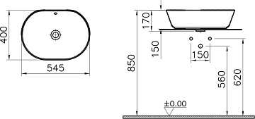 Накладная раковина VitrA Geo 7427B003-0012