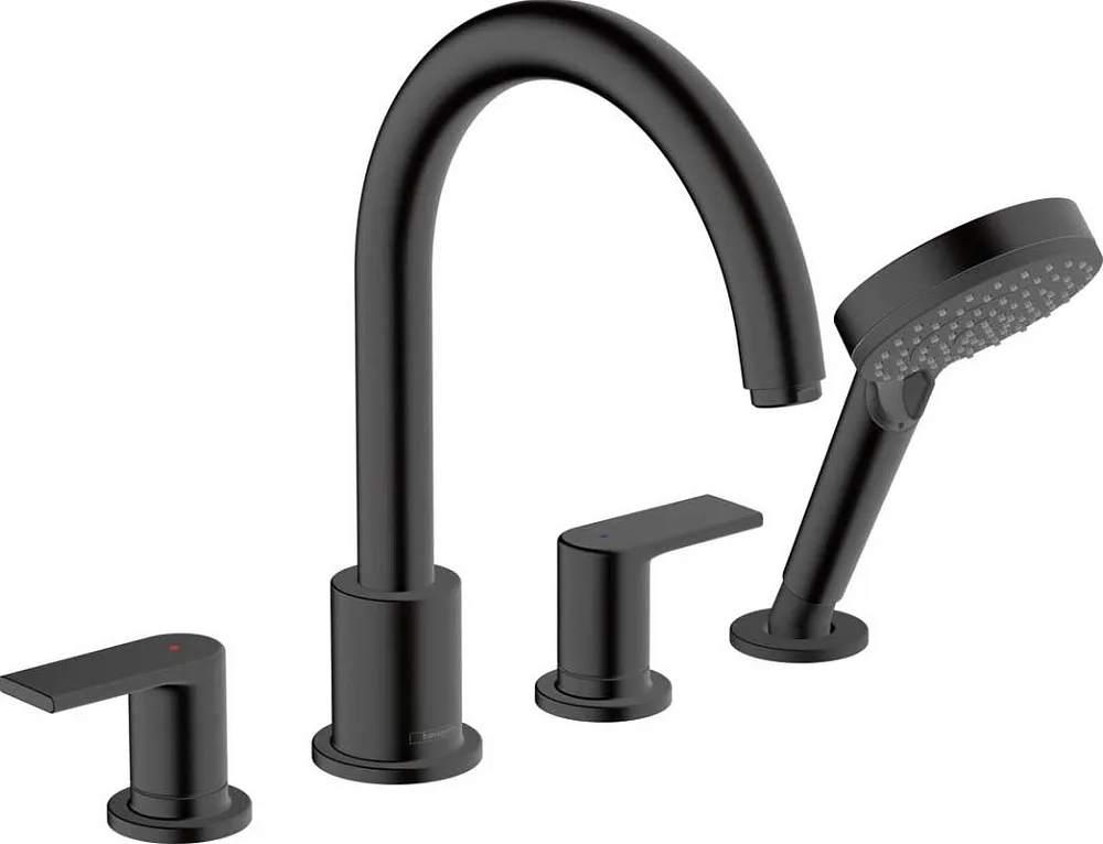 Смеситель на борт ванны Hansgrohe Vernis Shape 71459670, черный Sancos — официальный сайт