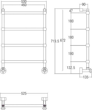 Полотенцесушитель водяной Margaroli Mini Sole 442TS, бронза