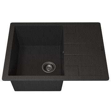 Кухонная мойка кварцевая Uperwood Quartz UPD-03-04, прямоугольная, черная