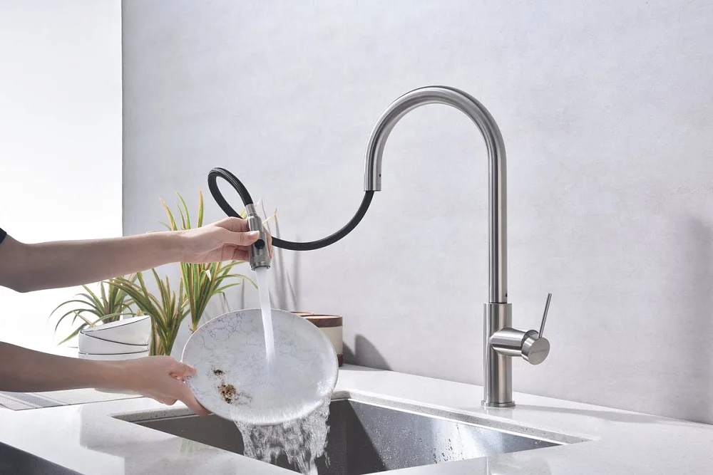 Смеситель для кухни Paulmark Galant Ga213077-BS брашированная сталь Sancos — официальный сайт