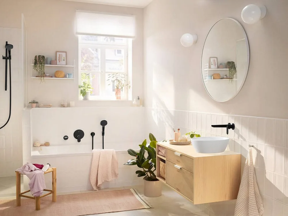 Встраиваемый смеситель Hansgrohe Rebris S 72466670 черный матовый Sancos — официальный сайт