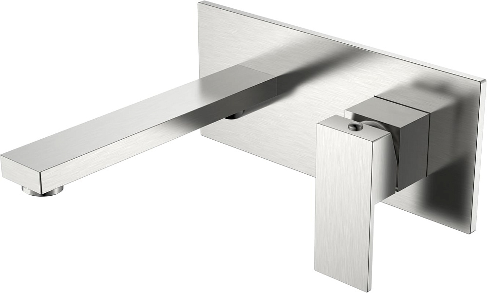 Смеситель для раковины Boheme Qubic 475-NB С ВНУТРЕННЕЙ ЧАСТЬЮ, brushed nickel