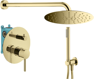 Душевой комплект Plumberia Selection Ixo KITXO18OR, С ВНУТРЕННЕЙ ЧАСТЬЮ, золото 24к