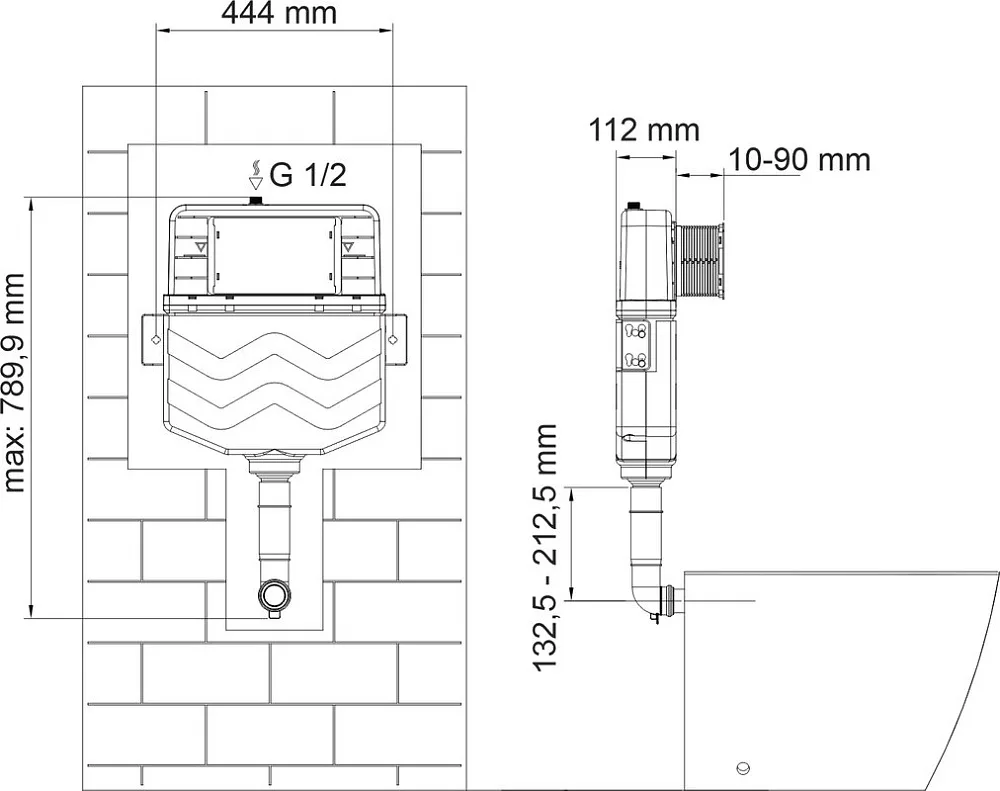 Смывной бачок скрытого монтажа Wasserkraft Aller 10TLT.031.ME.WH01, с кнопкой смыва белой, хром Sancos — официальный сайт