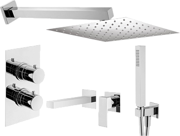 Комплект для ванной Plumberia Selection Tag KITTGT18QCR220 С ВНУТРЕННЕЙ ЧАСТЬЮ, хром