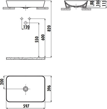 Накладная раковина Creavit Ultra UL060-00MB00E-0000 жемчужно-белая