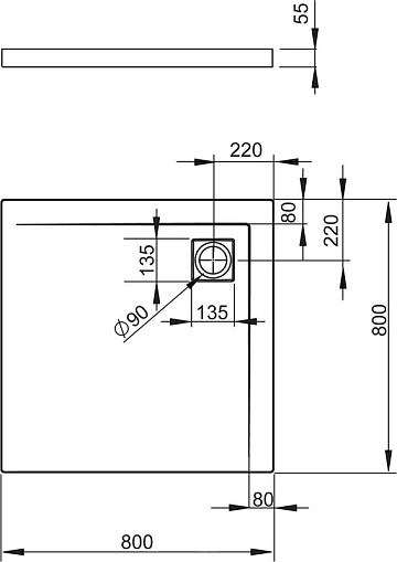 Поддон для душа Radaway Argos C800