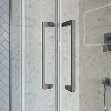 Душевой уголок BelBagno Marino 2 A-2-90-C-GM 90x90, профиль оружейная сталь, стекло прозрачное