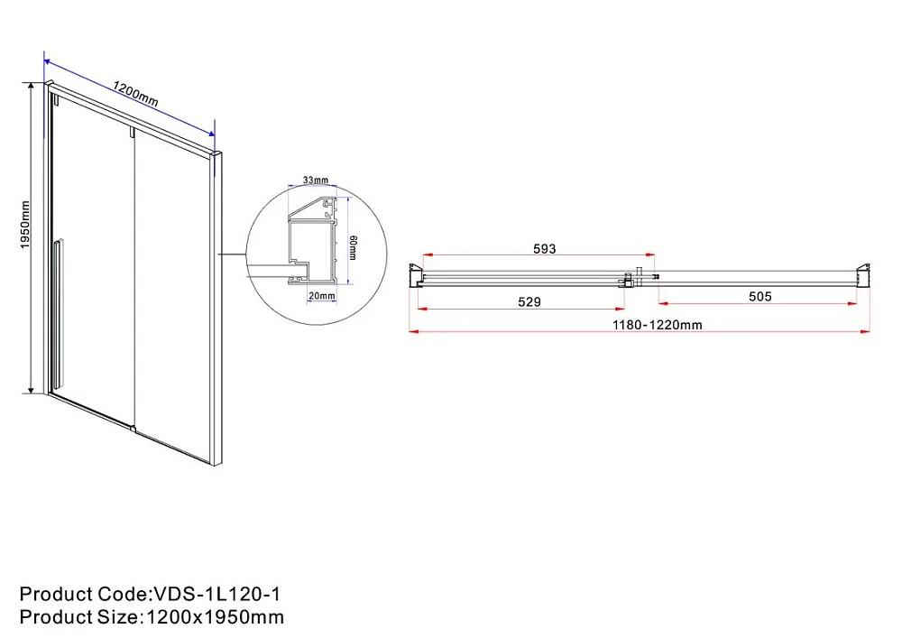 Душевая дверь в нишу Vincea Lugano VDS-1L120CLGM-1 120 см, профиль вороненая сталь, стекло прозрачно Sancos — официальный сайт