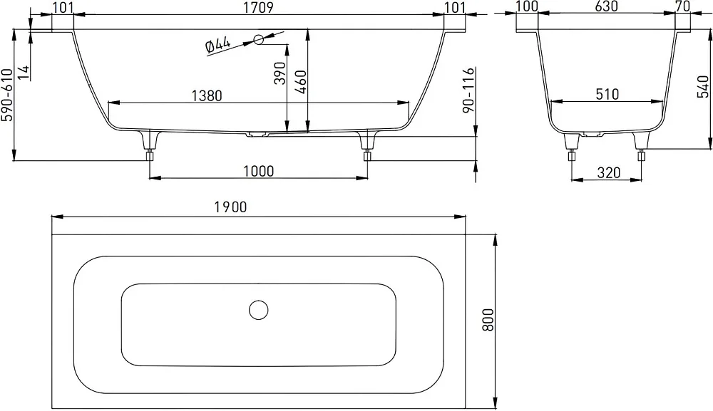 Ванна из искусственного камня Salini Orlanda Axis 190x80 см, встраиваемая, белая, на ножках Sancos — официальный сайт