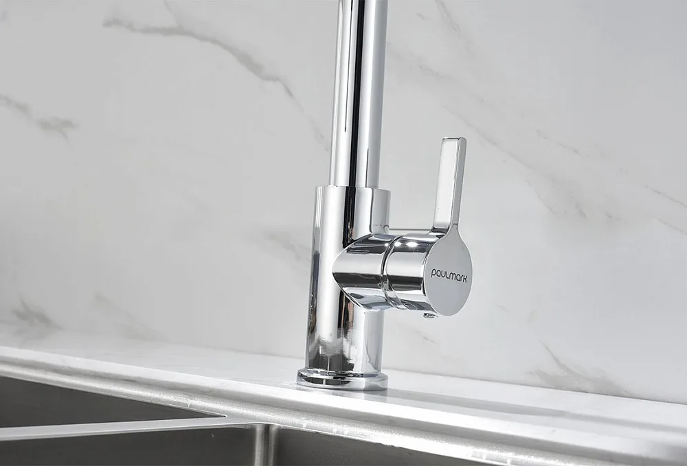 Смеситель для кухни Paulmark Halt Ha214021-CR хром, с гибким изливом Sancos — официальный сайт