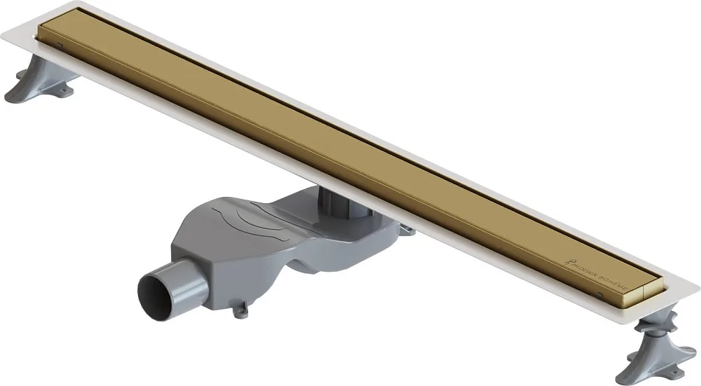 Душевой трап (лоток) Boheme Premium Linear, 80 см, матовое золото Sancos — официальный сайт