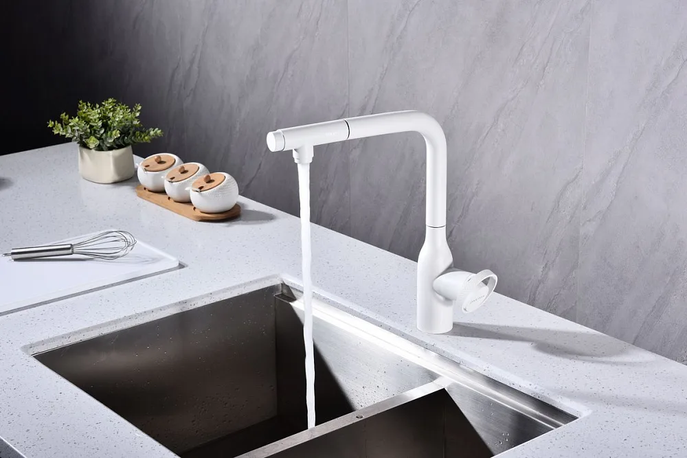 Смеситель для кухни Paulmark Urban Ur213104-WH матовый белый Sancos — официальный сайт