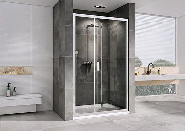 Душевая дверь в нишу Abber Sonnenstrand AG07100 100 см, профиль хром, стекло прозрачное