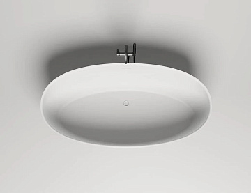 Ванна из искусственного камня Salini Alda S-Sense 160x70 см, отдельностоящая, белая, овальная, со сл