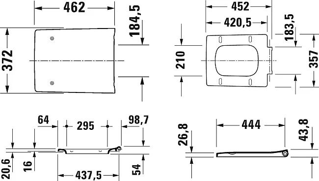 Крышка-сиденье Duravit Viu 0021190000 с микролифтом Sancos — Оригинал