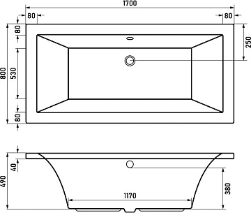Акриловая ванна Berges Tari 170x80 см, 050030