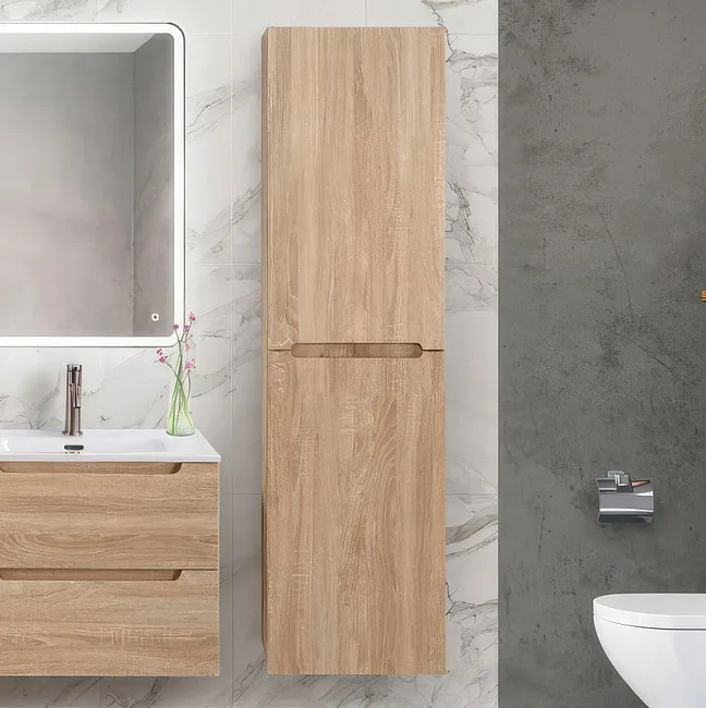 Шкаф-пенал для ванной BelBagno Etna 40 R rovere bianco Sancos — Оригинал