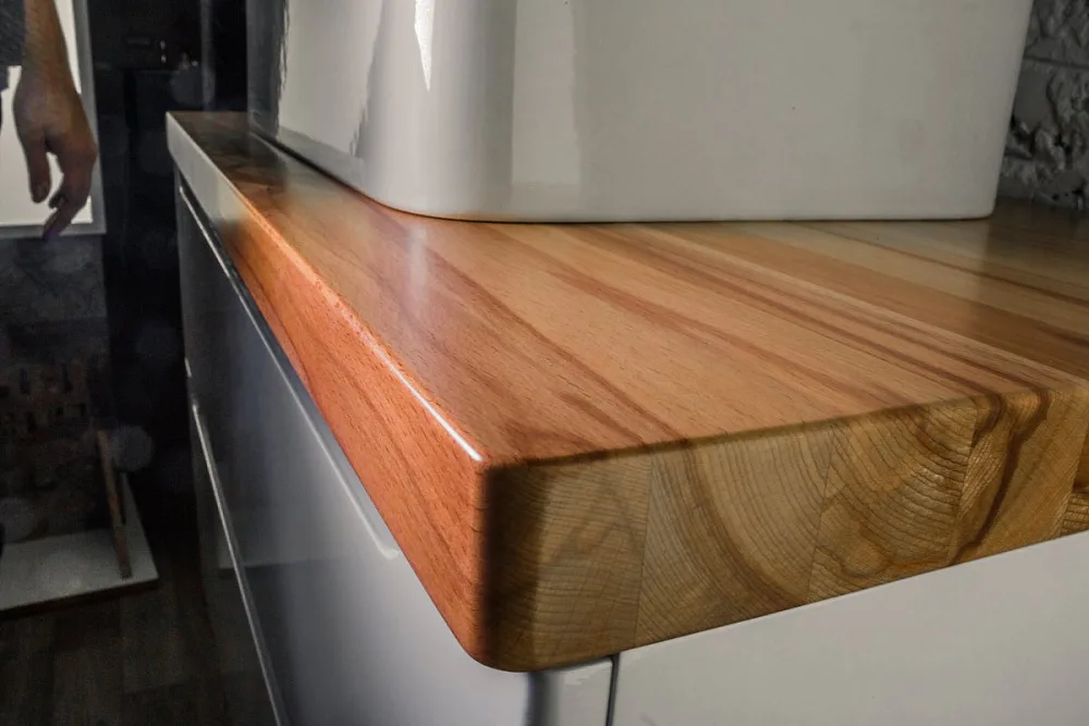 Столешница в ванную под раковину Jorno Wood 100, светлое дерево Sancos — официальный сайт