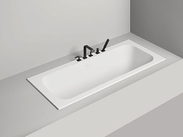 Ванна из искусственного камня Salini Orlanda Axis S-Sense 190x80 см, встраиваемая, матовая белая, на