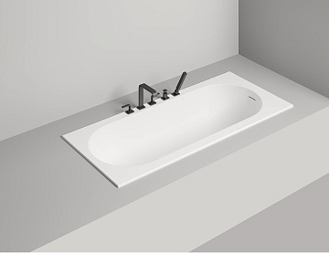 Ванна из искусственного камня Salini Ornella Kit S-Sense 170x70 см, встраиваемая, белая, на ножках, 