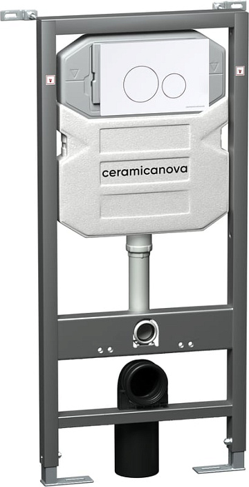 Система инсталляции для унитазов Ceramicanova Envision Round CN1001W, кнопка белая