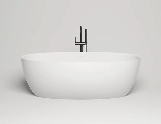 Ванна из искусственного камня Salini Alda 170x80 см, отдельностоящая, матовая белая, овальная, со сл Sancos — Оригинал
