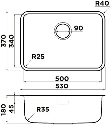 Мойка кухонная Omoikiri Omi 53-U/I Ultra Mini-GB графит