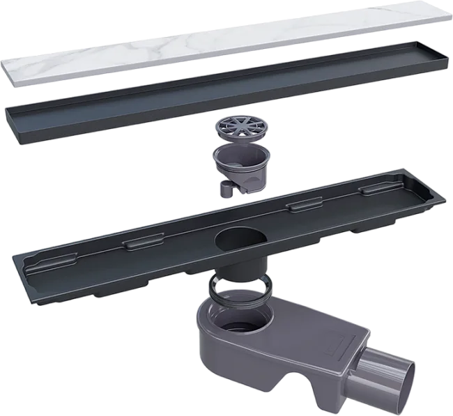Душевой трап (лоток) RGW Shower Drain SDR-22B 40 см, черный Sancos — Оригинал