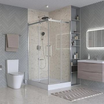 Душевой уголок BelBagno Marino 2 AH-2-120/90-C-CR 120x90, профиль хром, стекло прозрачное