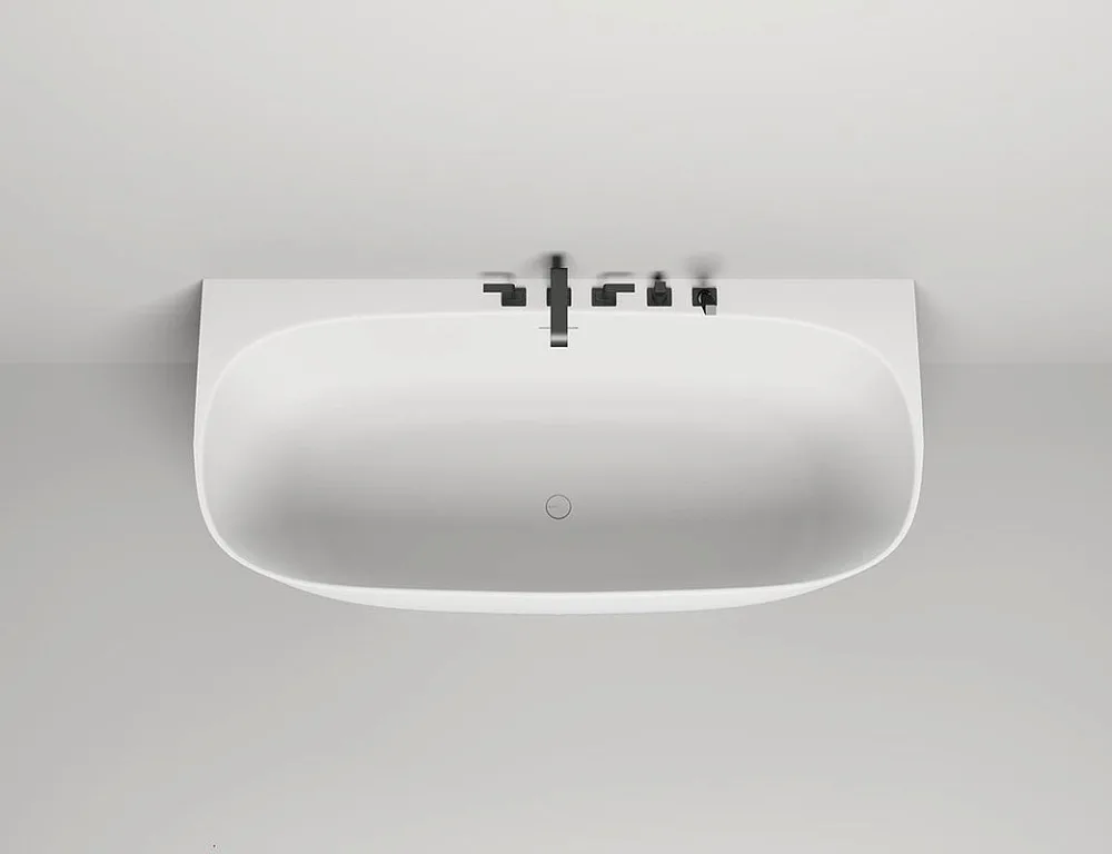 Ванна из искусственного камня Salini Sofia Wall 180x85 см, пристенная, матовая белая, со сливом-пере Sancos — официальный сайт