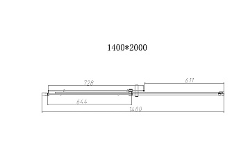 Душевая дверь в нишу Vincea Dice VDS-4D140CLGM 140 см, профиль вороненая сталь, стекло прозрачное