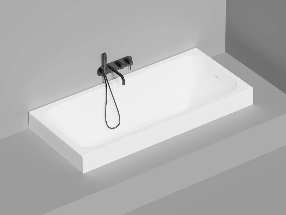 Ванна из искусственного камня Salini Orlanda Kit S-Sense 170x80 см, встраиваемая, матовая белая, на  Sancos — официальный сайт