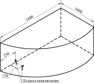 Акриловая ванна Radomir Vannesa Модерна 160x100 см, правая, 2-01-0-2-1-214