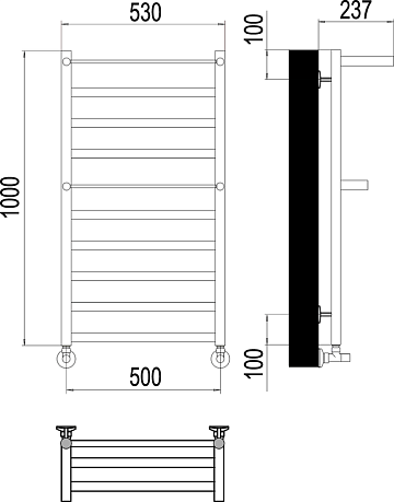 Полотенцесушитель водяной Terminus Хендрикс П10 0 500x100