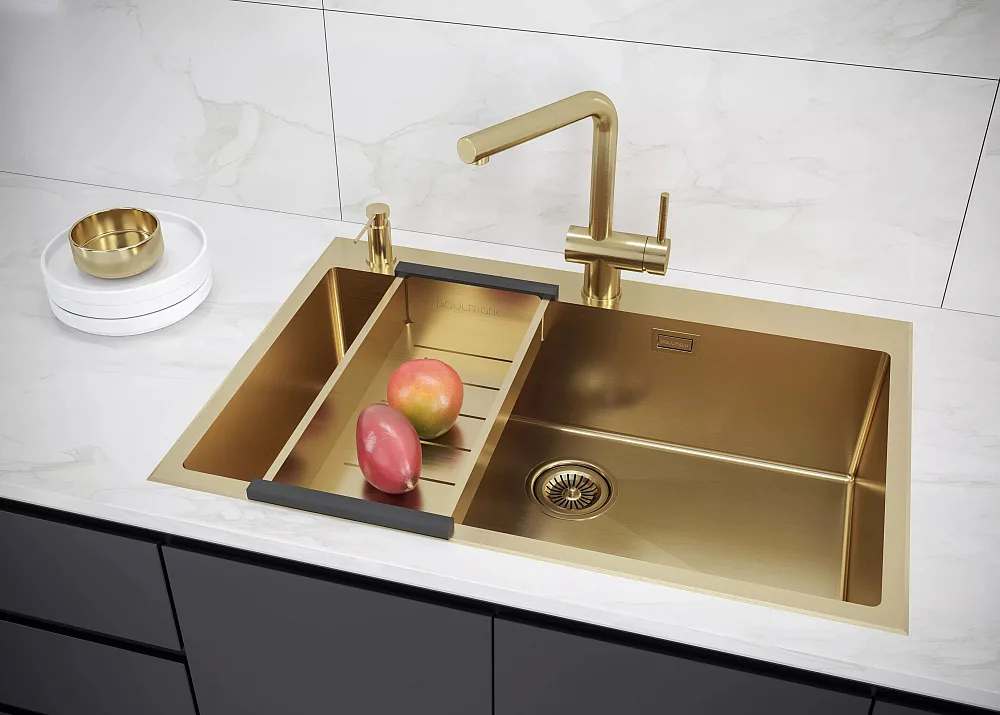 Коландер Paulmark Advance для кухонной мойки,A450-BG брашированное золото Sancos — официальный сайт