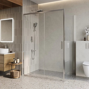 Душевой уголок BelBagno Luce AH-1-140/100-C-Cr профиль хром, стекло прозрачное