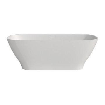 Ванна из искусственного камня WHITECROSS Clover 170x70 см, отдельностоящая, матовая белая, овальная,