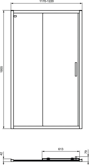 Душевая дверь в нишу Ideal Standard Connect 2 120 см, белый матовый