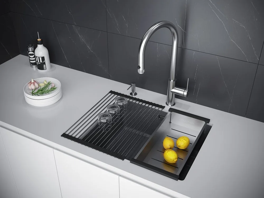 Мойка кухонная Paulmark Lumi LU55SK-DG графит Sancos — официальный сайт