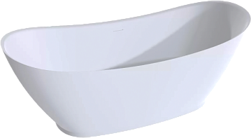 Ванна из искусственного камня Salini Noemi 170x75 см, отдельностоящая, матовая белая, овальная, со с