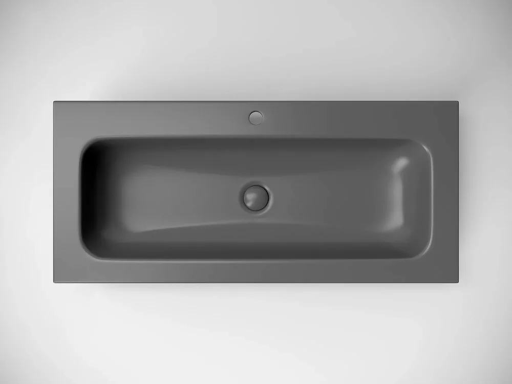 Мебельная раковина Ceramicanova Grace прямоугольная без отверстия под смеситель темный антрацит Sancos — официальный сайт