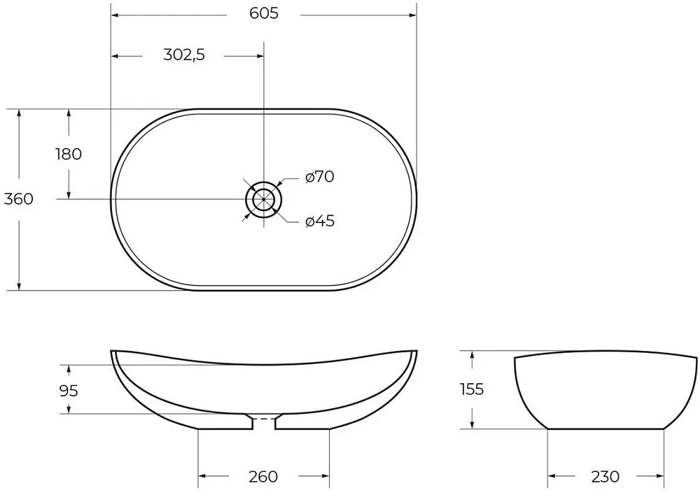 Накладная раковина BelBagno BB1404-H301 Sancos — официальный сайт